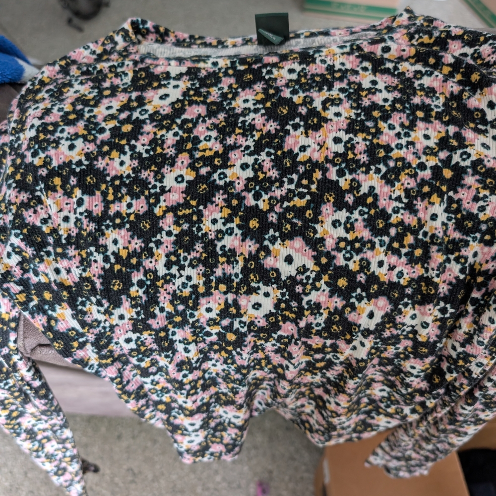 Wild Fable Floral Kids Top - Black, Pink, Yellow